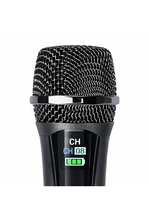 Profesyonel Çiftli Kablosuz Mikrofon Seti Karaoke Şarj Edilebilir 50 Metre