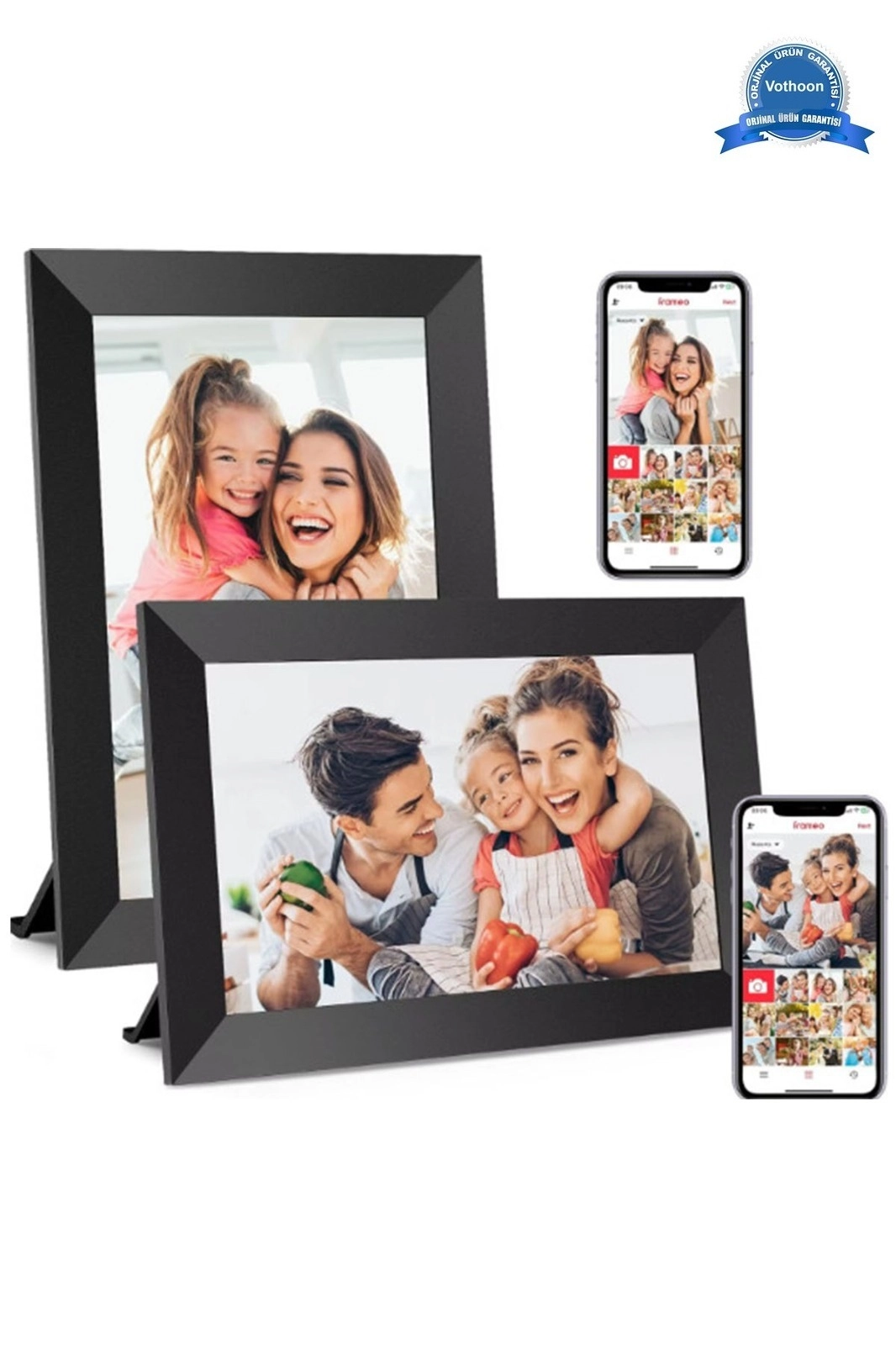 Dijital Fotoğraf Çerçevesi WiFi 10.1 inç 32GB Dokunmatik Ekran, Uygulama Üzerinden Fotoğraf/Video Paylaşımı