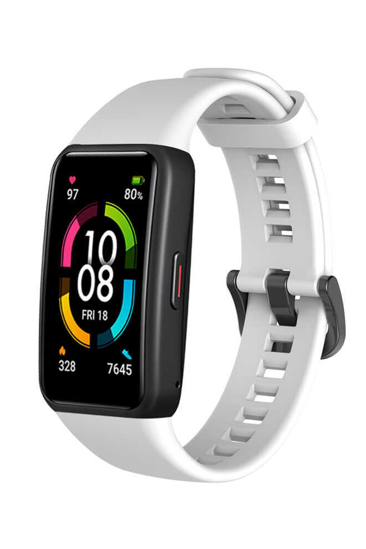 Huawei Honor Band 6 Uyumlu  Yumuşak Silikon Kordon Kayış Beyaz