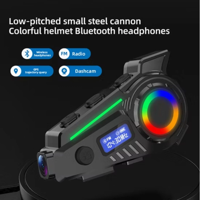 K19 Kameralı Motosiklet Kask Bluetooth Kulaklık Su Geçirmez Intercom Radyolu hafıza kartlı  
