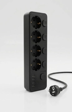 Akım Korumalı 4’lü Priz 2xUSB 2xType-C Çıkış Yüksek Gerilim Koruma Priz Çoğaltıcı
