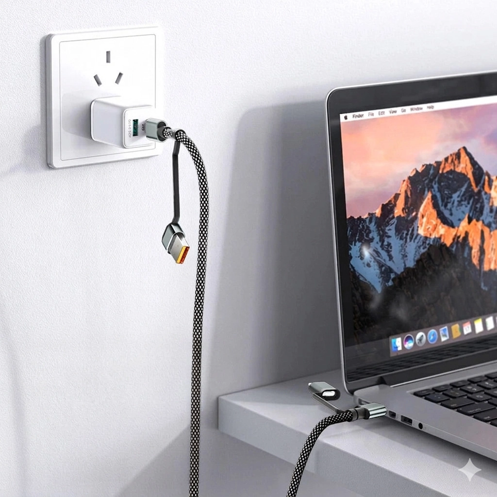 4’ü 1 Arada 100W Akıllı Tasarım Yüksek Dayanıklılık Çoklu Uyumlu Örgülü Hızlı Şarj Kablosu