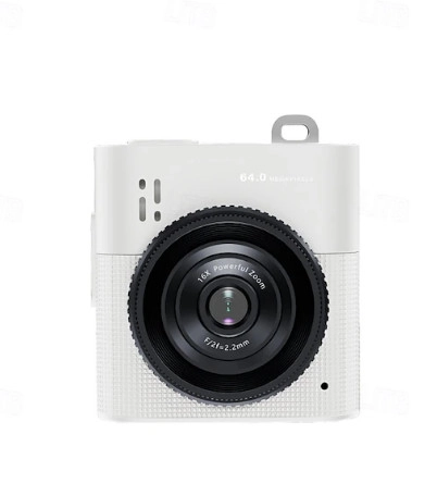 Mini Dijital Kamera 64MP 16x Digital Zoom Retro Vintage 1.4’’Ekranlı Video Kamera Taşınabilir Tasarım Beyaz