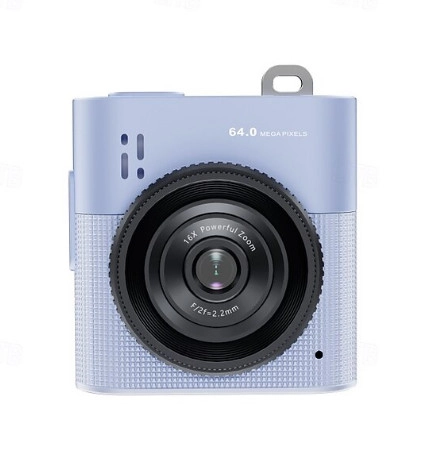 Mini Dijital Kamera 64MP 16x Digital Zoom Retro Vintage 1.4’’Ekranlı Video Kamera Taşınabilir Tasarım Mavi