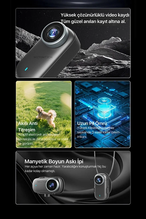 4K Ultra HD Mini WIFI Aksiyon Kamerası Taşınabilir Vücut Kamerası 1.47’HD Ekranlı Giyilebilir Video Kaydedici