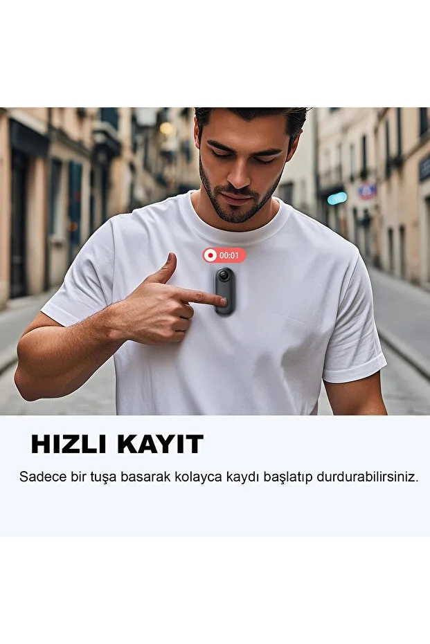 Mini WIFI Aksiyon Kamerası 1080P Taşınabilir Vücut Kamerası Giyilebilir Video Kaydedici Siyah