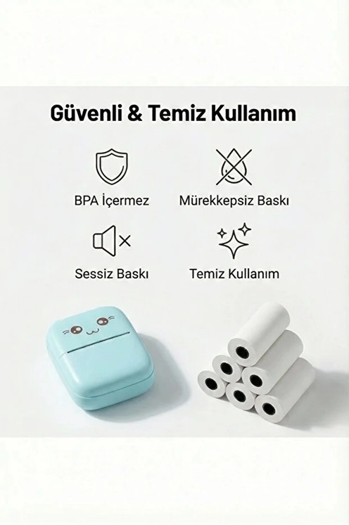 Kendinden Yapışkanlı Çocuk Kamera Baskı Kağıdı, 5’li Rulo 57X25MM Baskı Termal Kağıt Rulo