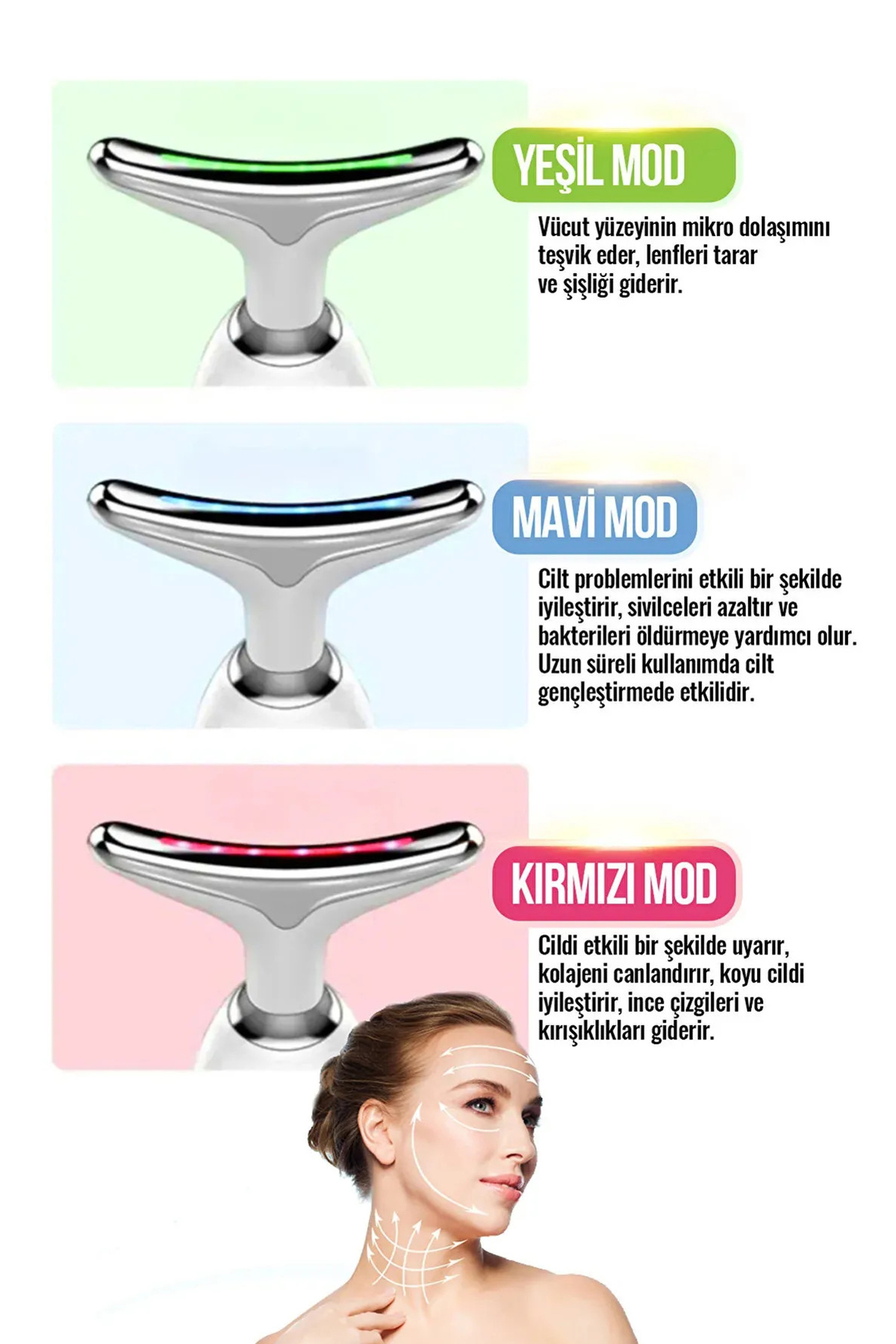 Yüz Ve Boyun Kırşıklık Giderici Ems Güzellik Cihazı ( Gıdık,Sarkma,Kırışıklık)