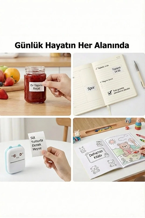 Kendinden Yapışkanlı Çocuk Kamera Baskı Kağıdı, 5’li Rulo 57X25MM Baskı Termal Kağıt Rulo