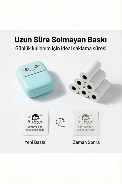 Kendinden Yapışkanlı Çocuk Kamera Baskı Kağıdı, 5’li Rulo 57X25MM Baskı Termal Kağıt Rulo
