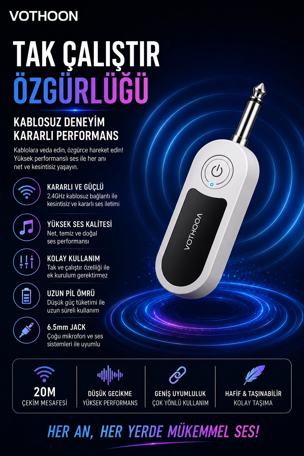Kablosuz Karaoke Çift Mikrofon 6.5 mm Sahne Parti Düğün Aktivite Amfi Hoparlör