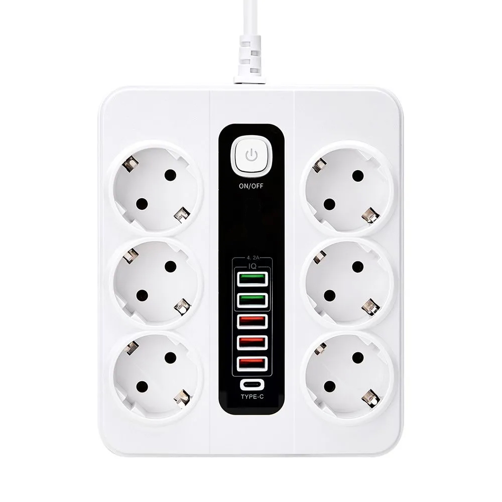 Vothoon HP-H04 3000W 10Amper 6’lı 2metre Uzatma Kablolu Çoklu Termal Akım Priz