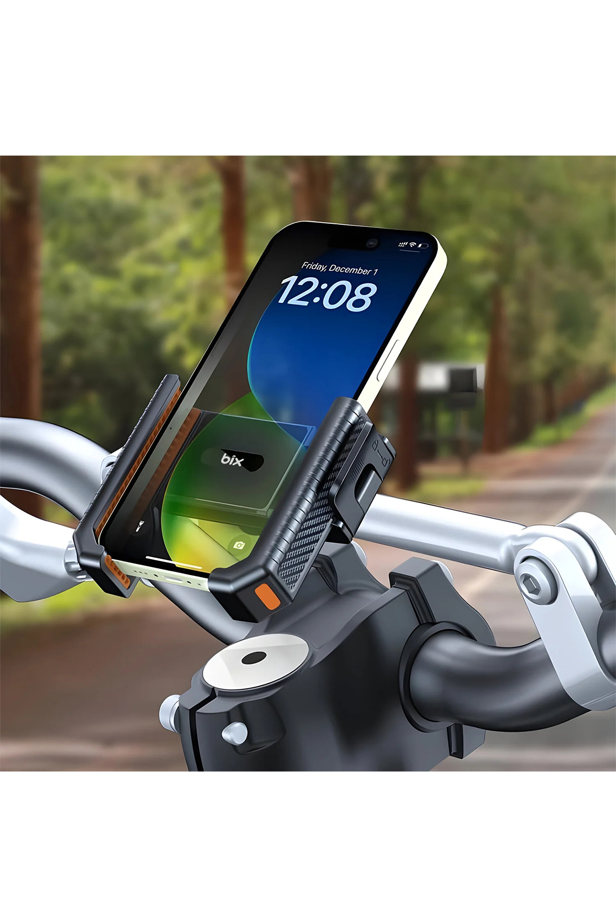 Gidon Bağlantılı Bisiklet Motosiklet için Esnek ABS 4-7.8″ inç Telefon Tutucu 360° Dönebilen Tasarım