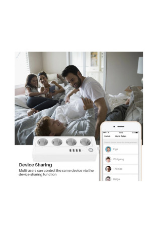 Vothoon Akım Korumalı Akıllı Priz Wifi Tuya Destekli Android ve Ios Destekli 4priz x 4usb