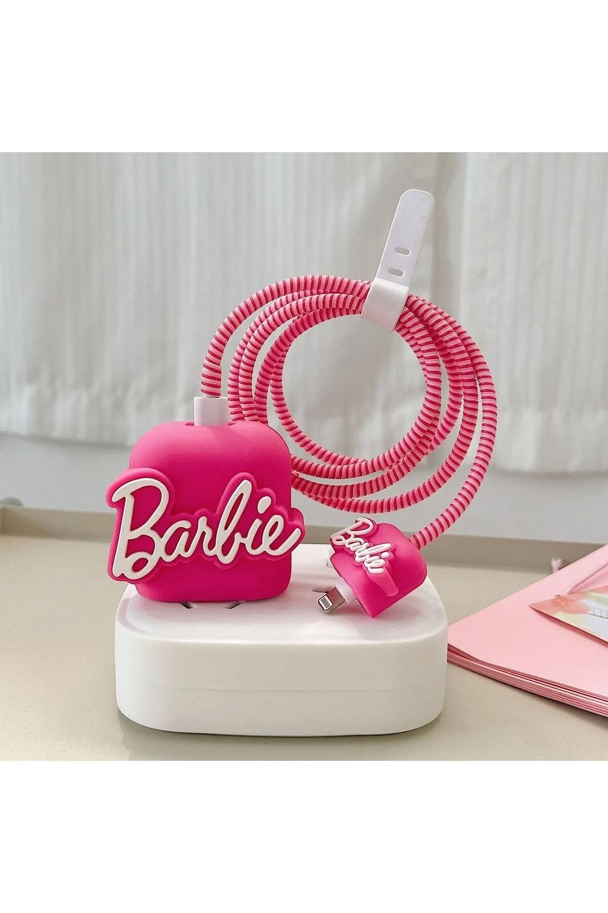 Vothoon iPhone 18W/20W Uyumlu Barbie Şarj Kılıfı, Şarj Kablosu Örme Aparatı, Toparlayıcı