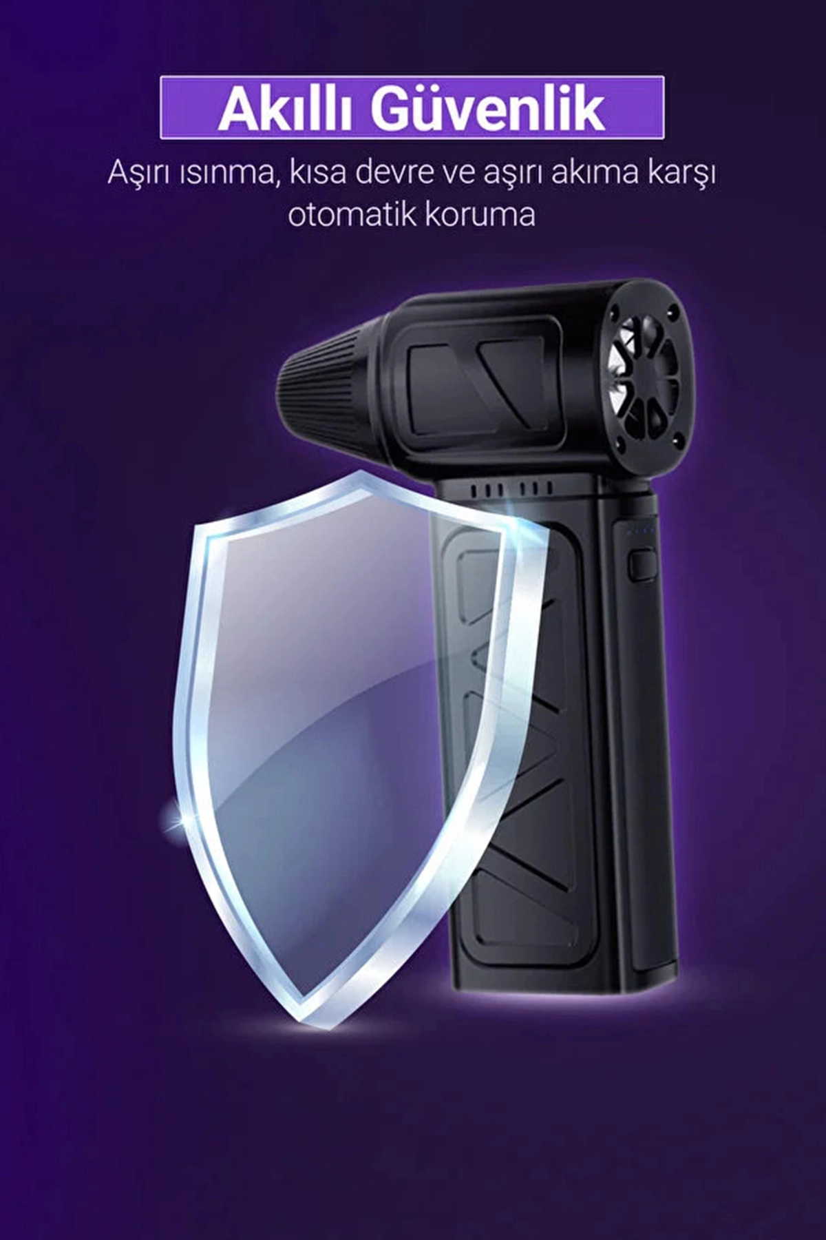 Mini Turbo Fan 130.000 RPM Şarjlı 8000 Mah Batarya 4 Vitesli Taşınabilir Elektrikli Hava Üfleyici Kompresörü