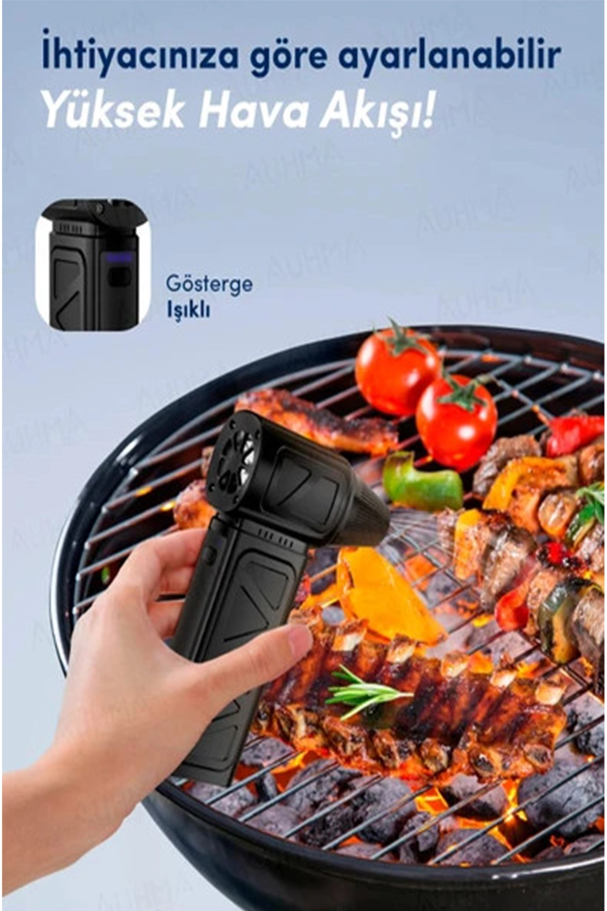 Mini Turbo Fan 130.000 RPM Şarjlı 8000 Mah Batarya 4 Vitesli Taşınabilir Elektrikli Hava Üfleyici Kompresörü