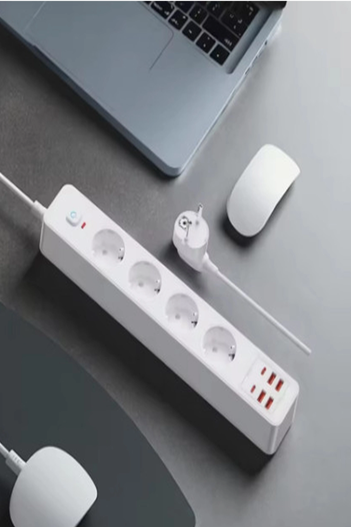 Termal Akım Korumalı 4’lü Priz 4x USB 2x Type-C Çıkışlı Grup Priz Çoğaltıcı (3500W)