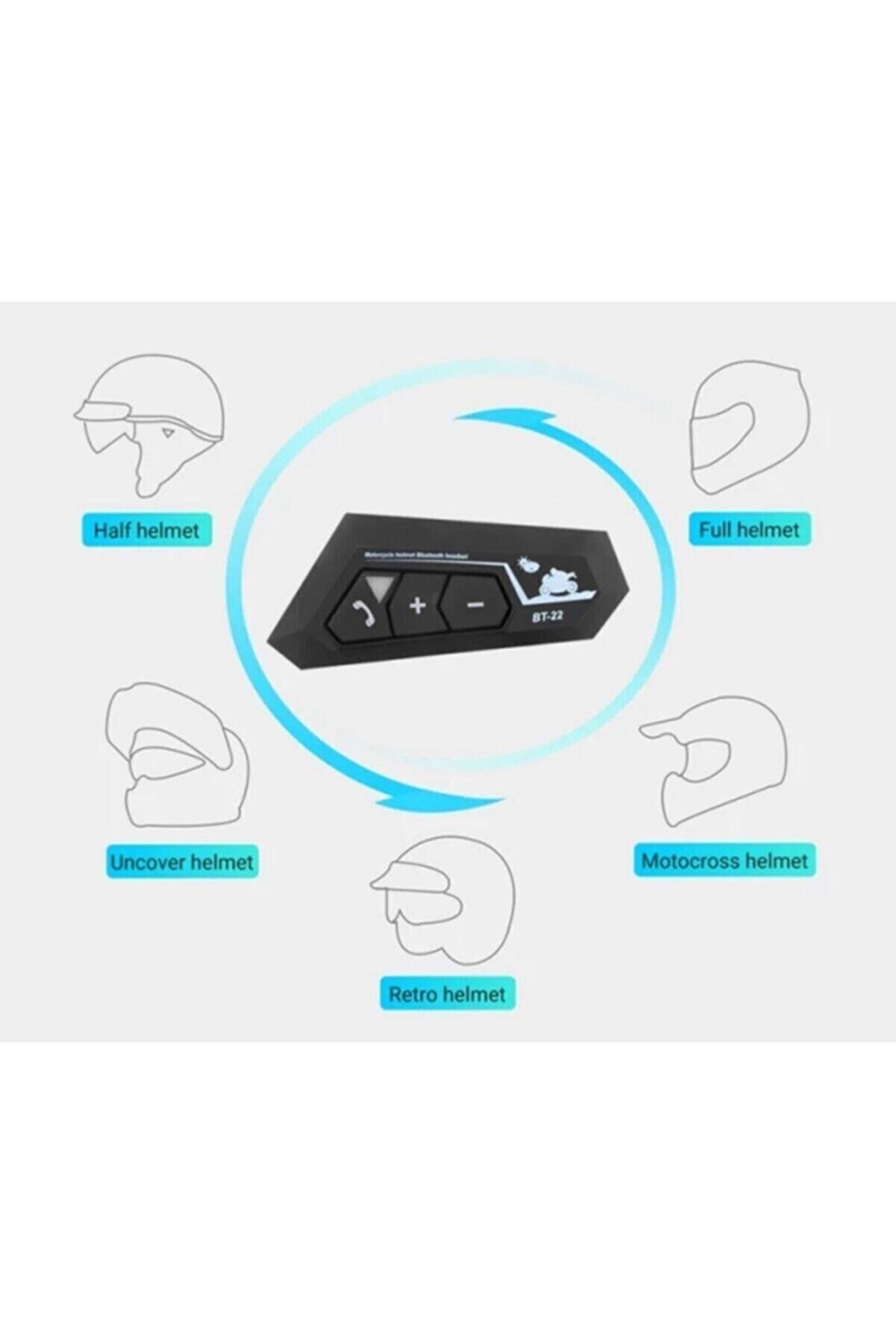 Vothoon BT22 Kask Kulaklık Bluetooth Motosiklet Kulaklık 5.0 Bluetooth Interkom Motorsiklet Kulaklık