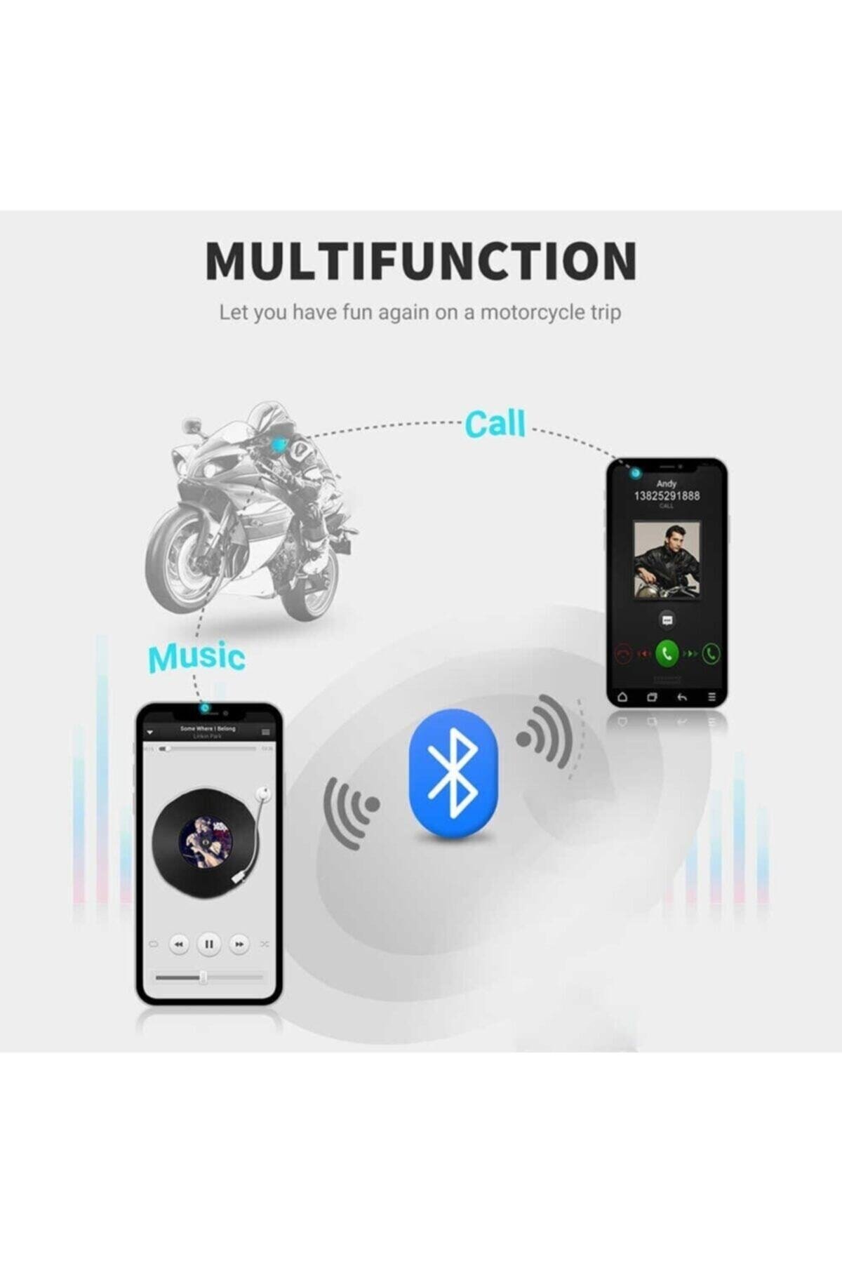 Vothoon BT22 Kask Kulaklık Bluetooth Motosiklet Kulaklık 5.0 Bluetooth Interkom Motorsiklet Kulaklık