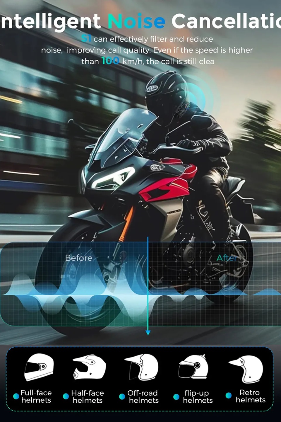 Bt68 Motosiklet Kask Bluetooth Kulaklık 1080p Kamera Ses Kontrolü Video Kayıt Özellikli intercom