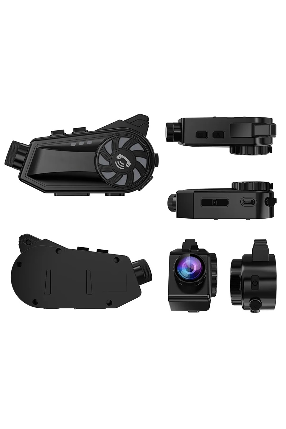 Bt68 Motosiklet Kask Bluetooth Kulaklık 1080p Kamera Ses Kontrolü Video Kayıt Özellikli intercom