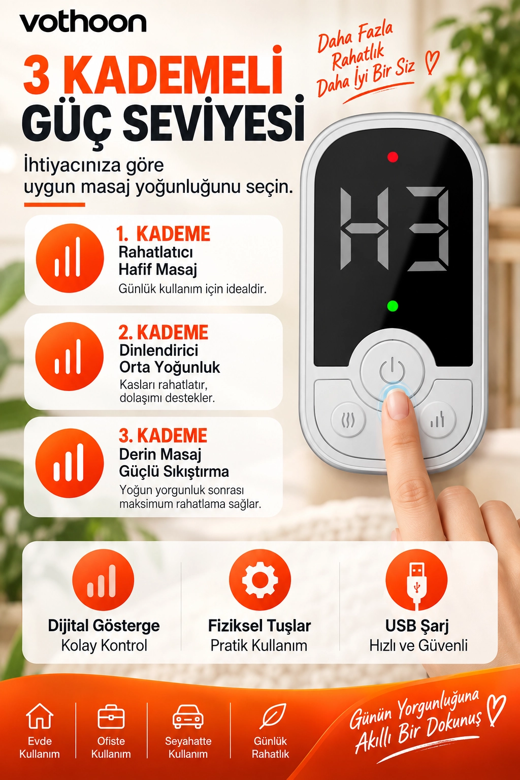 Akıllı Ayak ve Baldır Masaj Cihazı Isı Terapili Hava Basınçlı 3 Kademeli Masaj Şarjlı Bacak Masaj Aleti