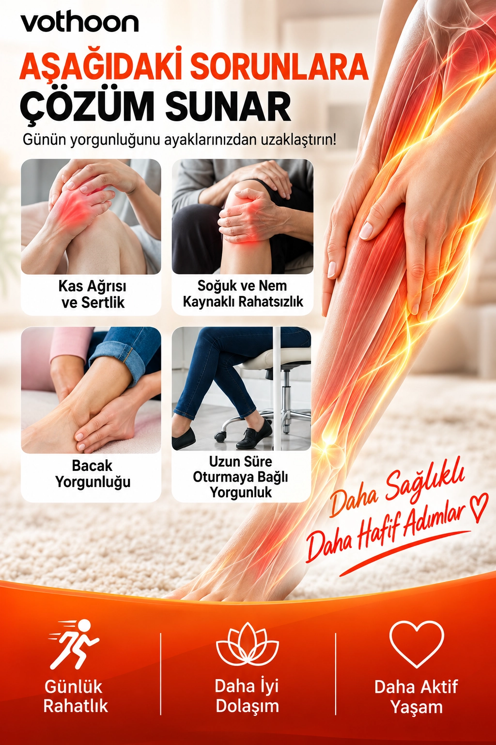 Akıllı Ayak ve Baldır Masaj Cihazı Isı Terapili Hava Basınçlı 3 Kademeli Masaj Şarjlı Bacak Masaj Aleti