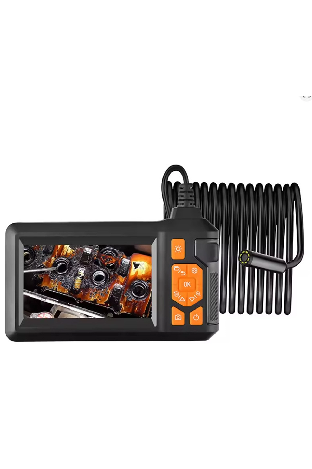 Ekranlı Üç kameralı Çantalı 10 Metre Sert Kablo Yılan Endoskop Kamera  Sd Kart Girişli 8 mm 4.3 ınc