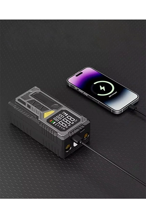 4000mAh Hava Kompresörü Powerbank Özellikli Kompresör Araba Bisiklet Top Lastik Şişirme Pompası