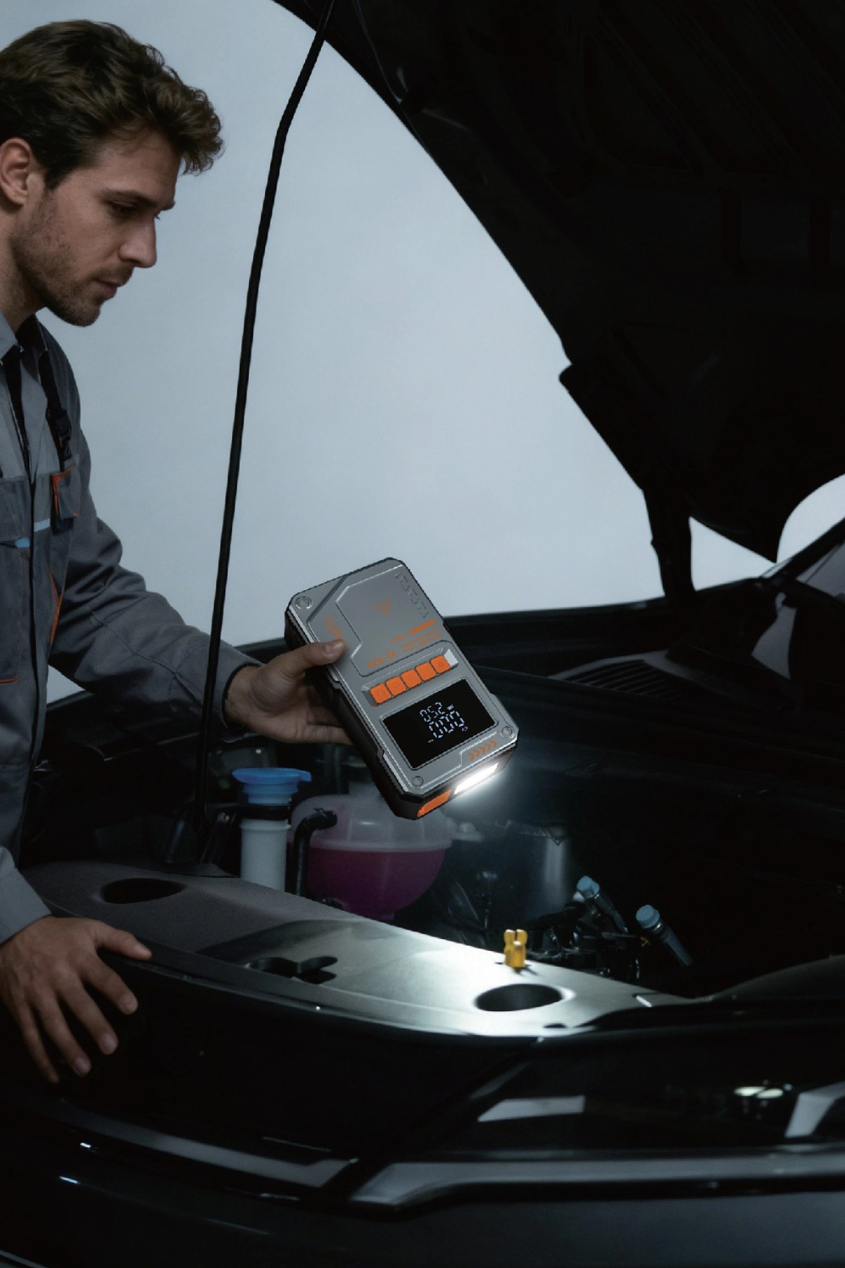 4’ü 1 Arada 10.000 mAh Akım Korumalı Jump Starter & Hava Kompresörü Akü Takviye Powerbank