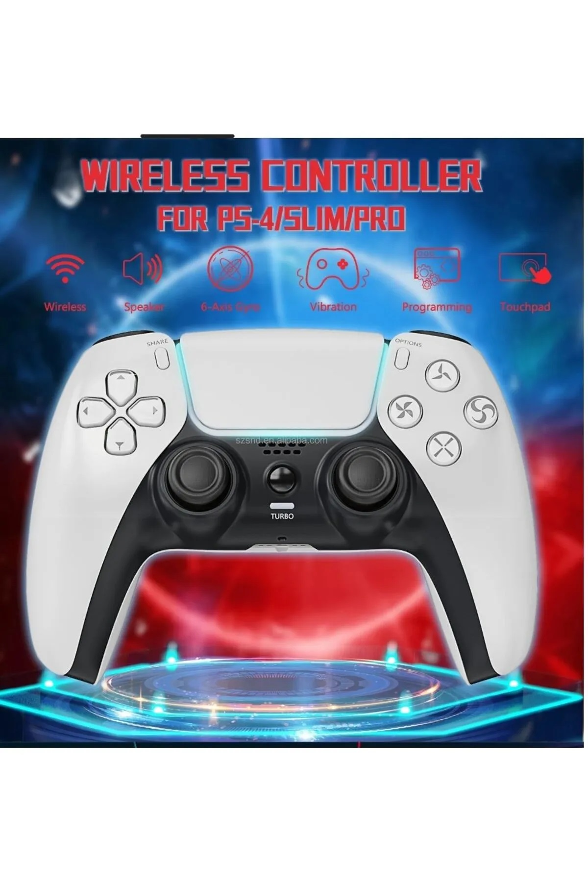 P4 Plus Bluetooth Titreşimli PS4/PS5 Uyumlu PC Telefon Joystick Kablosuz Oyun Kolu