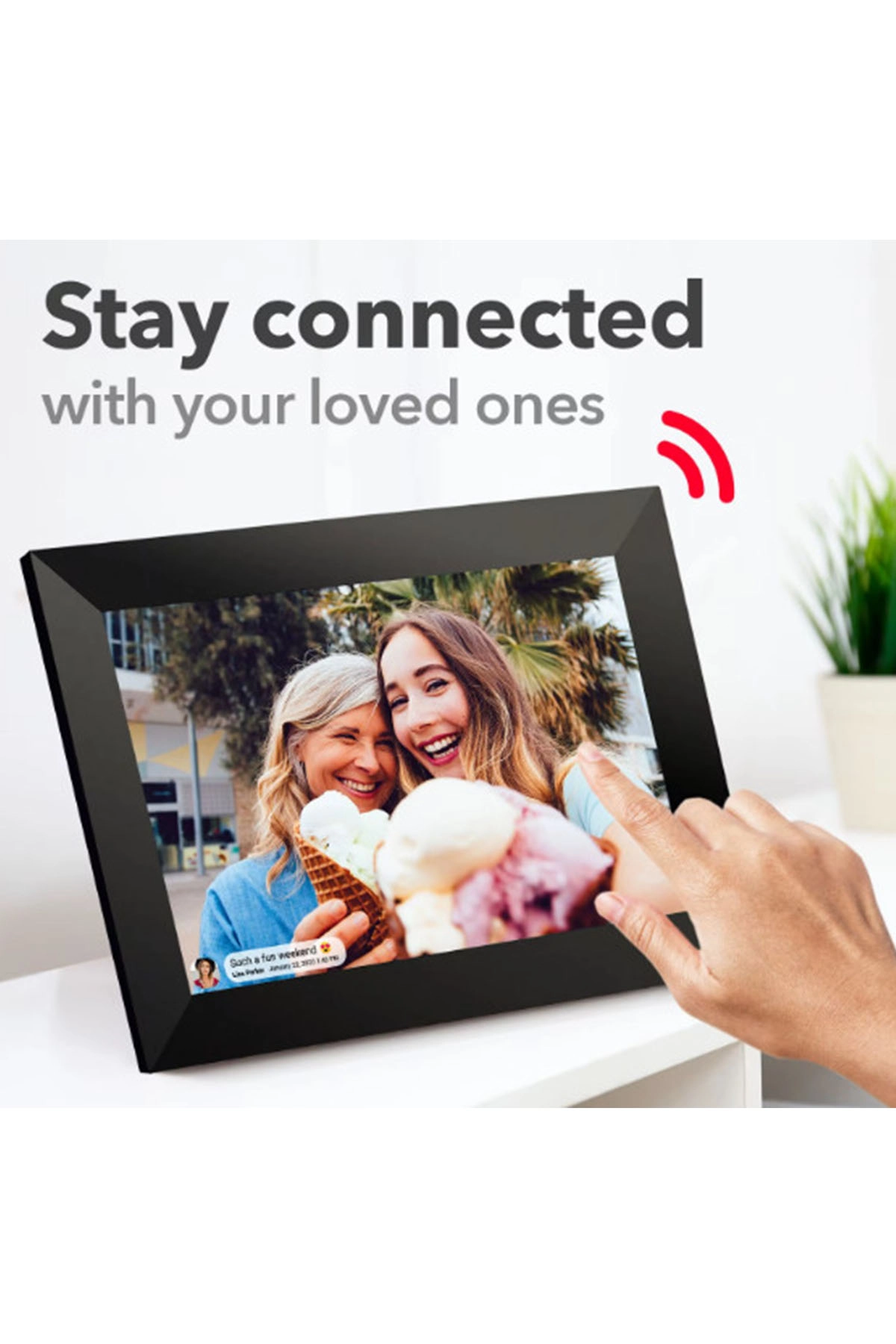 Dijital Fotoğraf Çerçevesi WiFi 10.1 inç 32GB Dokunmatik Ekran, Uygulama Üzerinden Fotoğraf/Video Paylaşımı
