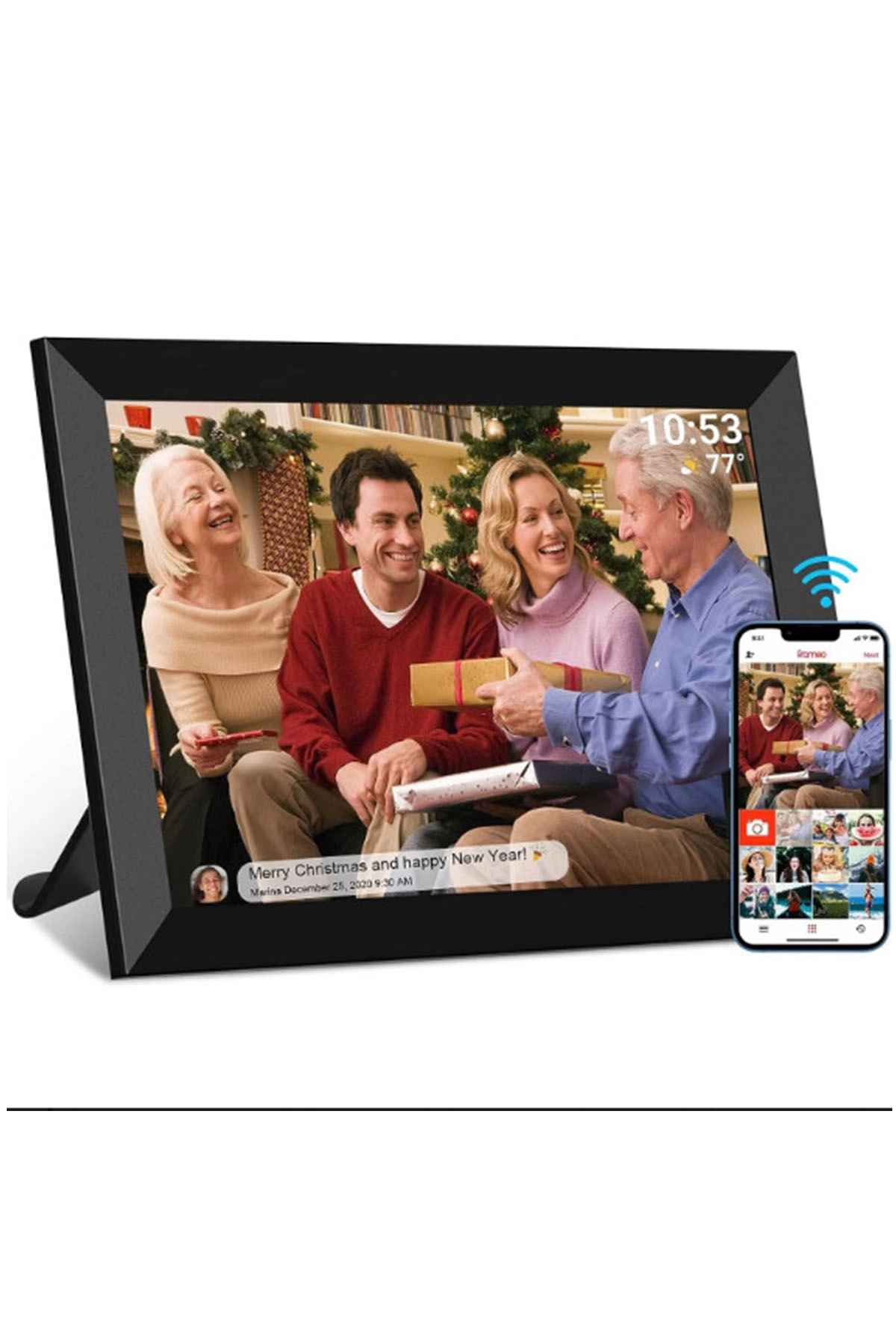Dijital Fotoğraf Çerçevesi WiFi 10.1 inç 32GB Dokunmatik Ekran, Uygulama Üzerinden Fotoğraf/Video Paylaşımı