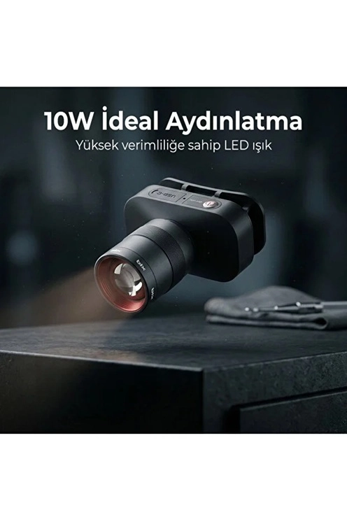 BXT1FL 10W Şarj Edilebilir Kafa Feneri 750 Lümen 2500mAh 4 Işık Modlu Zoom Özellikli LED Kafa