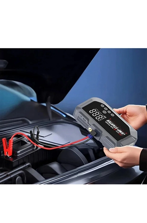 VTN-605 Şarjlı 12.000 mAh Taşınabilir Çantalı Araç Akü Şarj Takviyeli Işıklı Hava Kompresörü 