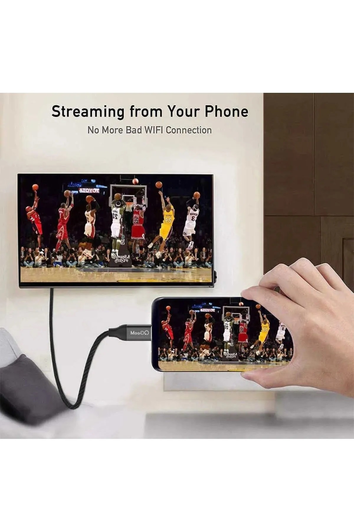 3 Metre 8 Gbps Hız 4K/30 Hz Type C To HDMI Çevirici Dönüştürücü TV Telefon PC Hasır Bağlantı Kablosu