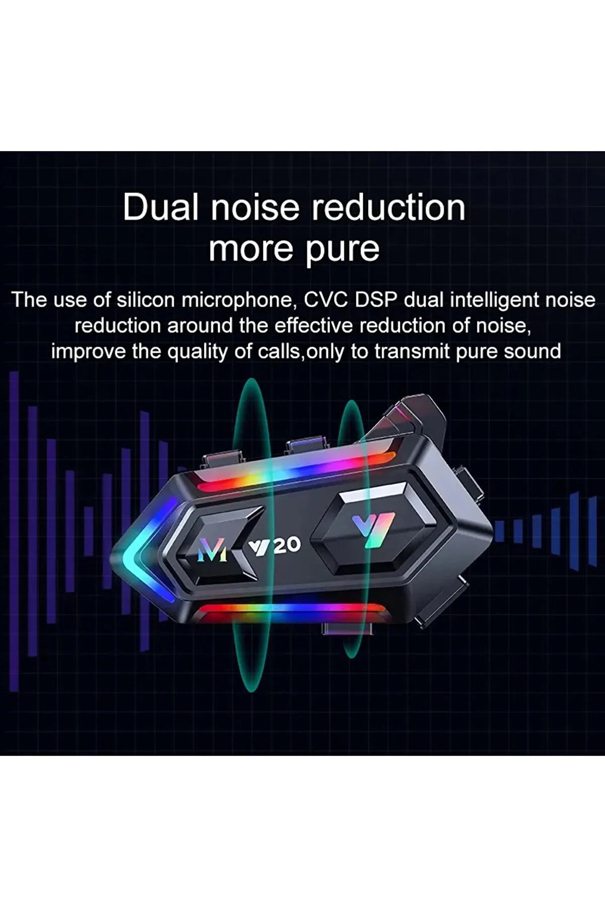  Vothoon Y20 Motor Kurye Kask Kulaklık RGB Modlu Bluetooth Motosiklet Kulaklık 5.3 Bluetooth Interkom 