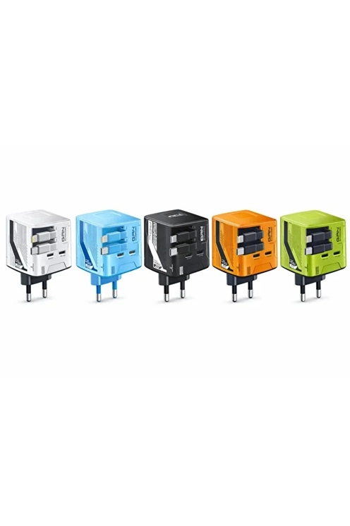 GaN+ PD 40W Hızlı Şarj Adaptörü Çoklu Çıkış USB-C Lightning Kablolu Hızlı Şarj Cihazı Ev Ofis Uyumlu Turuncu 