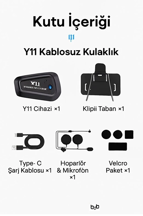 Y11 Bluetooth Kulaklık Mikrofonlu Motosiklet Kulaklığı İntercom Bt 5.3