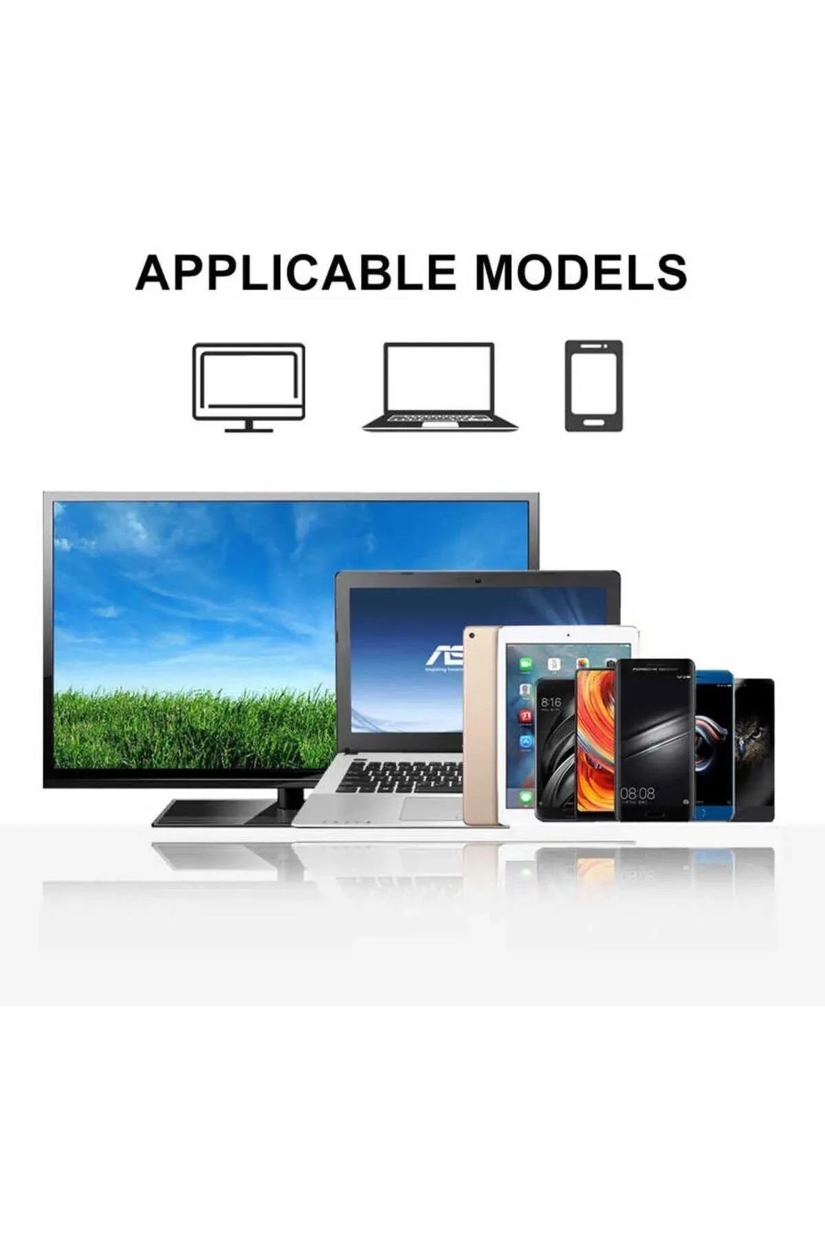 3 Metre 8 Gbps Hız 4K/30 Hz Type C To HDMI Çevirici Dönüştürücü TV Telefon PC Hasır Bağlantı Kablosu
