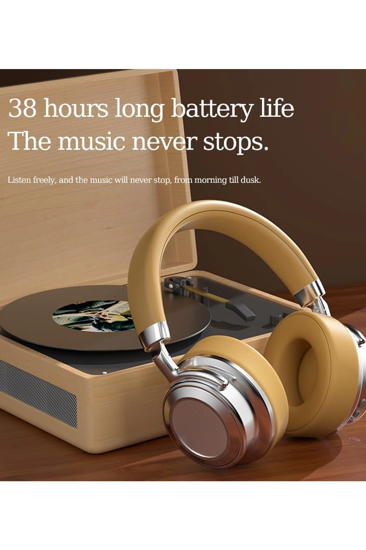 Metal Kulak Üstü Kablosuz Bluetooth Kulaklık Hybrid Anc Type-C Hızlı Şarj Bluetooth 6.0