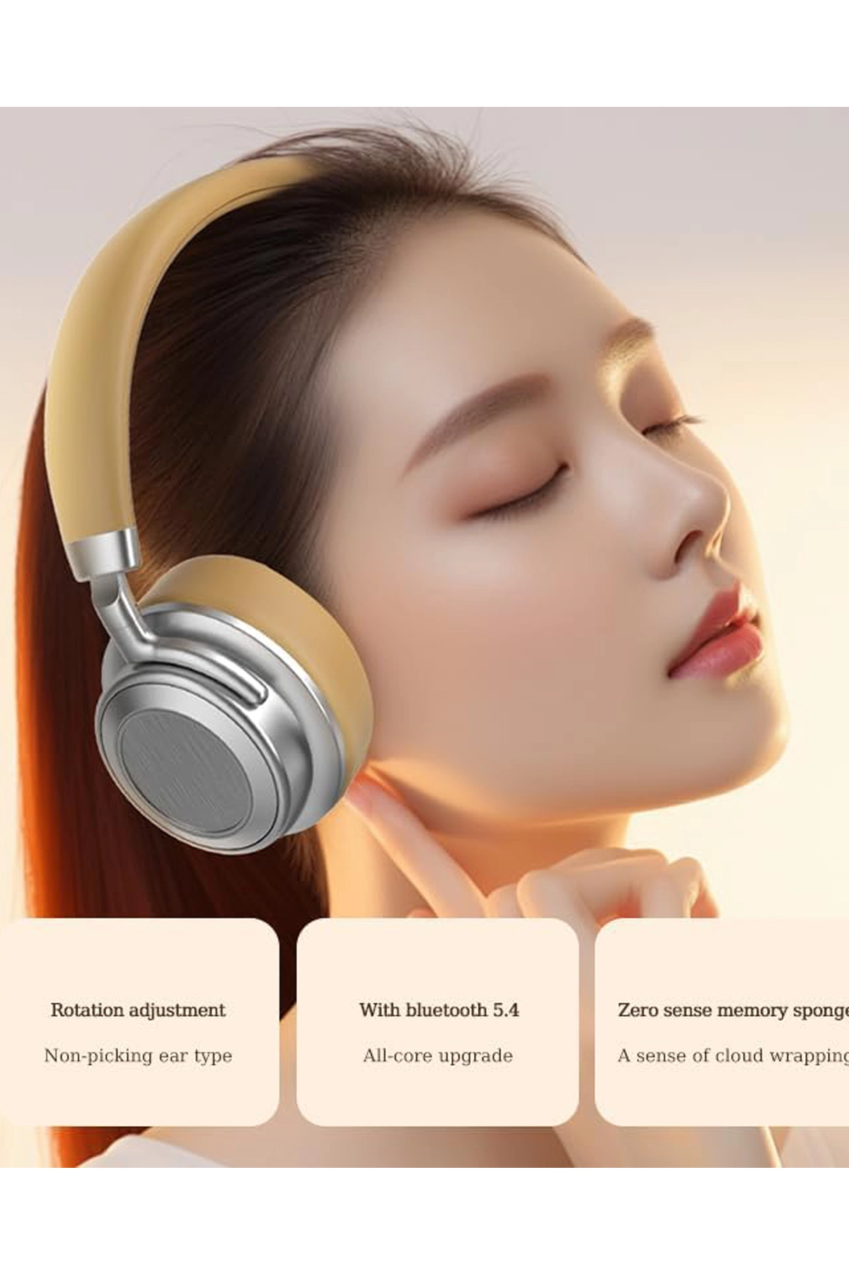 Metal Kulak Üstü Kablosuz Bluetooth Kulaklık Hybrid Anc Type-C Hızlı Şarj Bluetooth 6.0