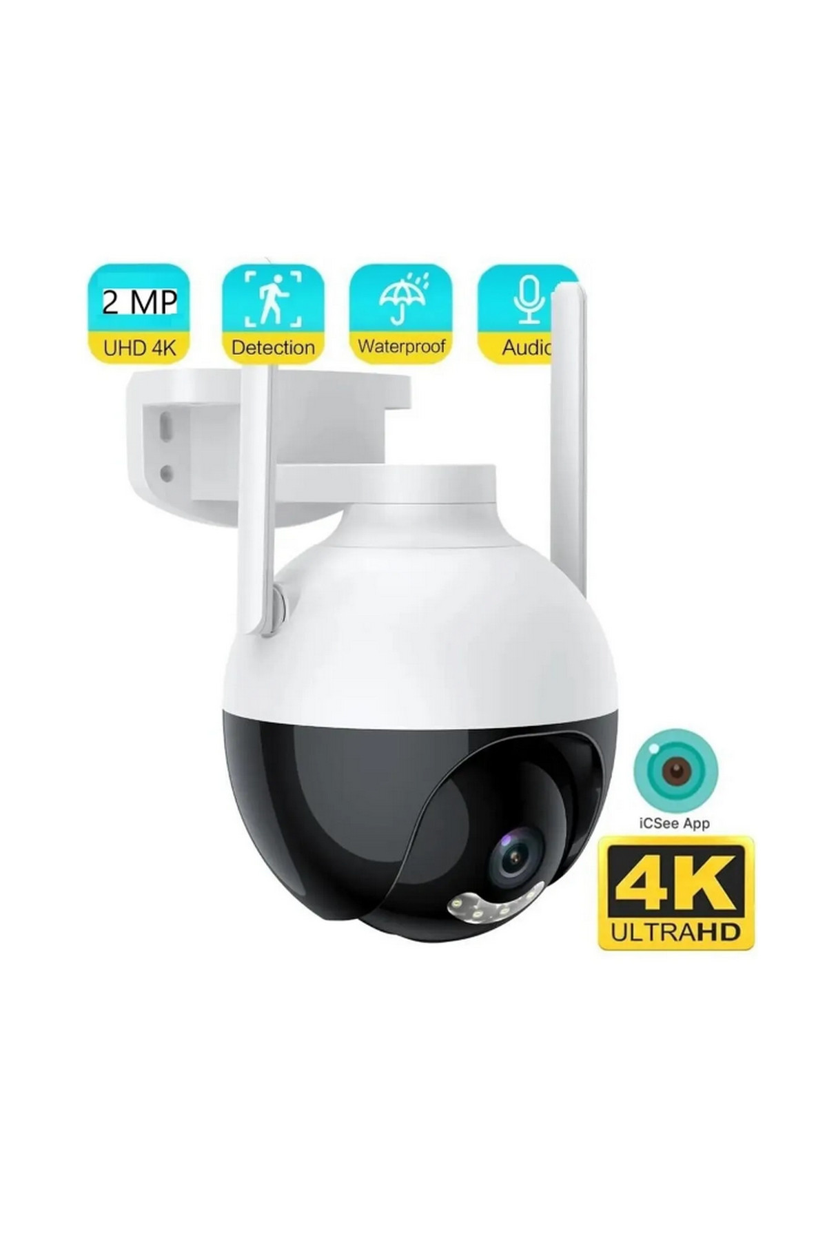 Vothoon Panoramik Ip Kamera 2MP HD Wifi Hareket Takipli ve Gece Sensörlü Kamera 3.0X Dijital Zoom