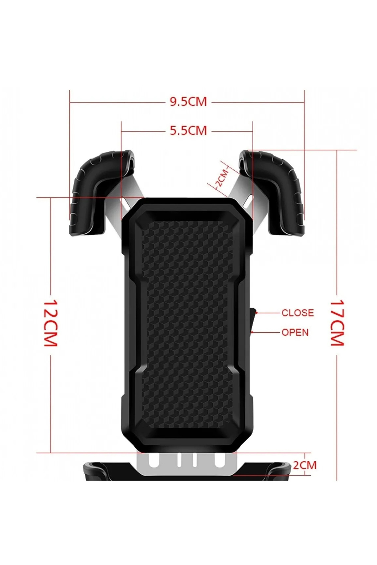360° Derece Ayarlanabilen Gidon Bağlantılı Bisiklet Motosiklet için ABS 4-7.8″ inç Telefon Tutucu