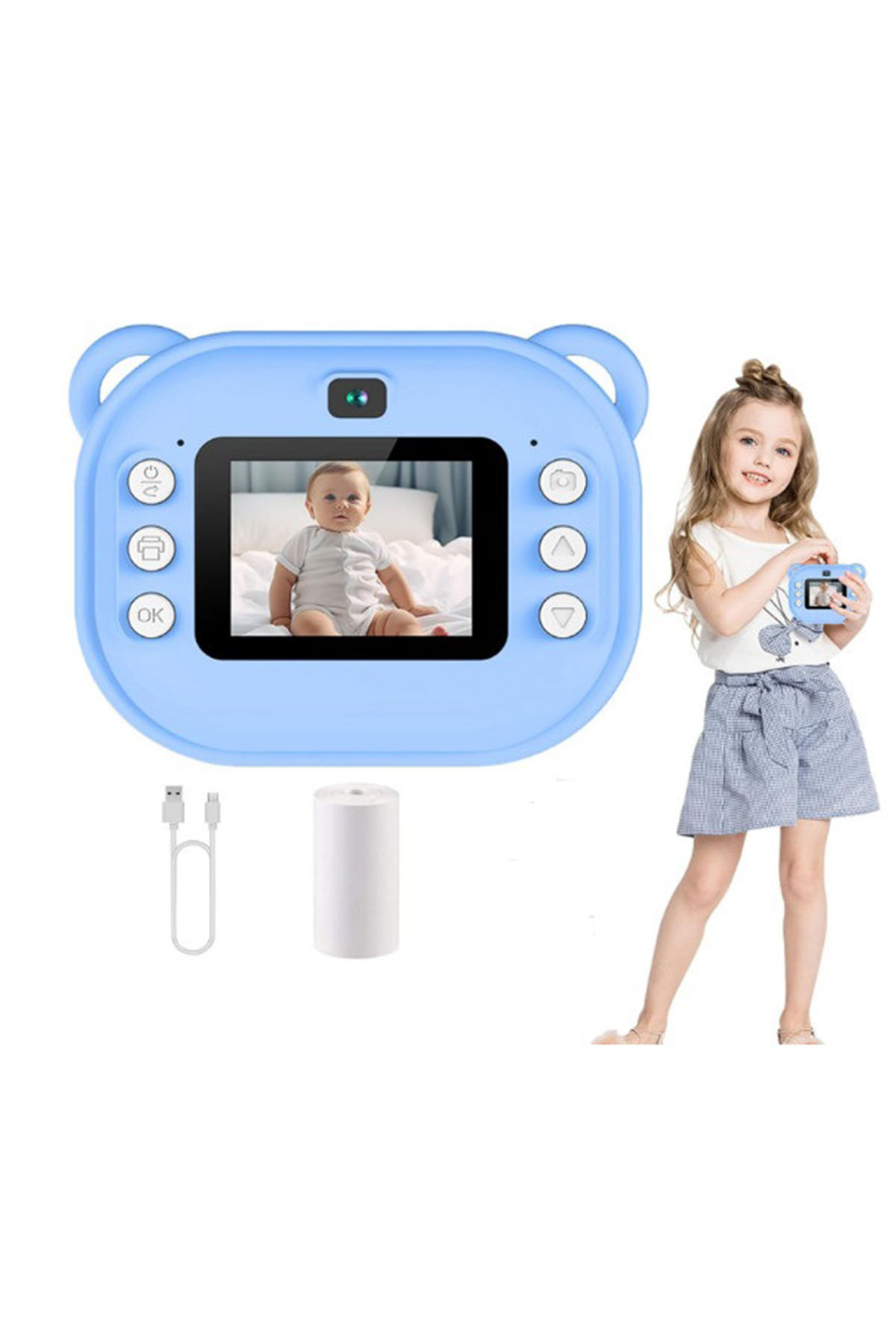 Dijital Video Kayıt Fotoğraf Çocuk Kamerası Anlık Termal Resim Kağıt Baskılı