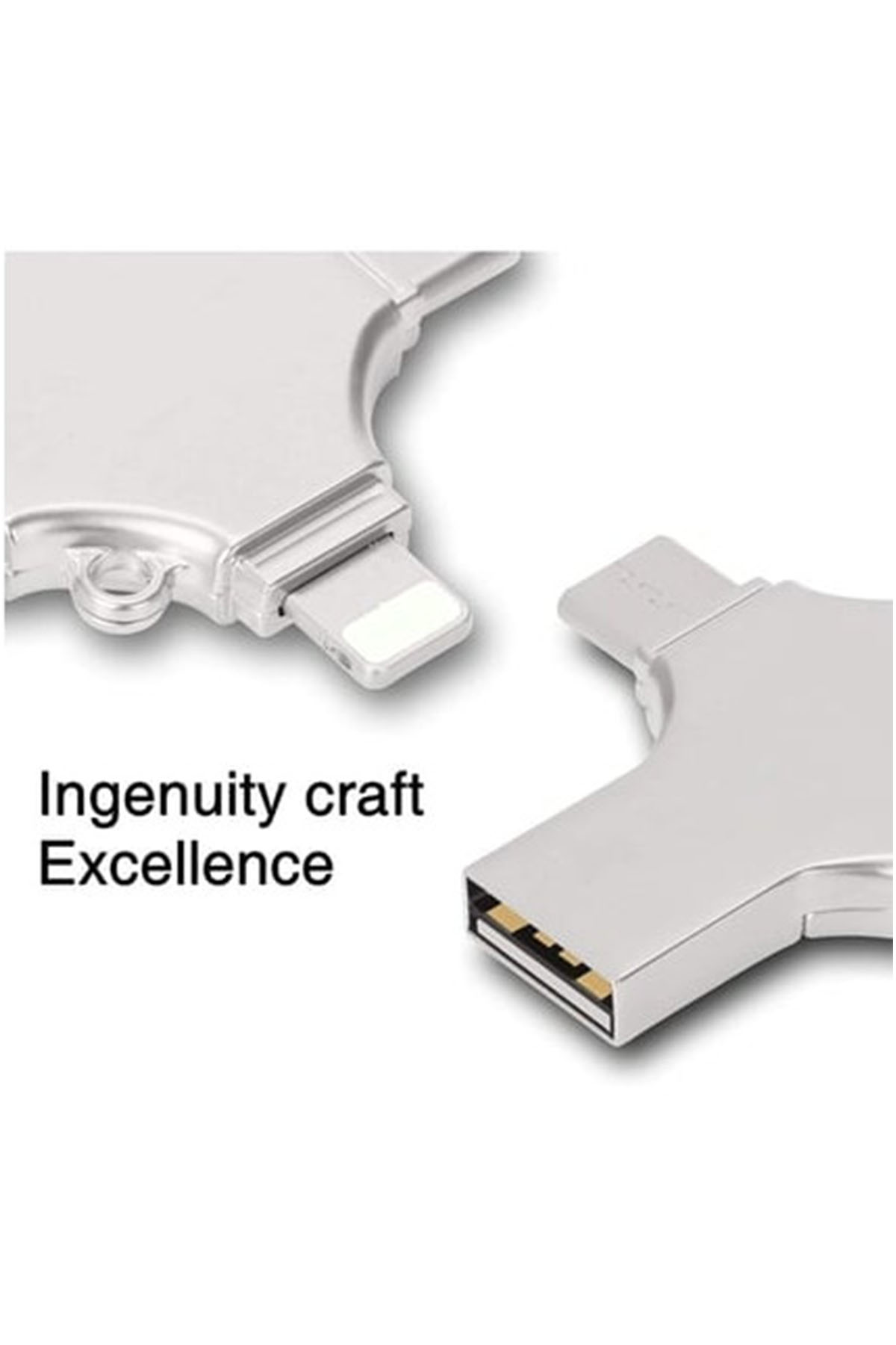 Otg 4in1 Cep Telefonu Çok Fonksiyonlu Usb Flash Bellek 64 gb Type-C, Micro SD ve Kart Okuyucu