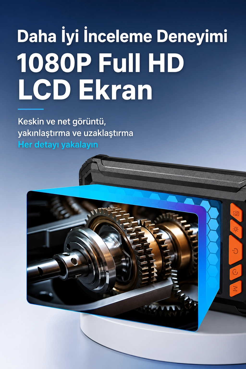 10 Metre Tek Kameralı Endoskop Kamera 1080P HD LED Aydınlatmalı Sert Kablolu Yeni