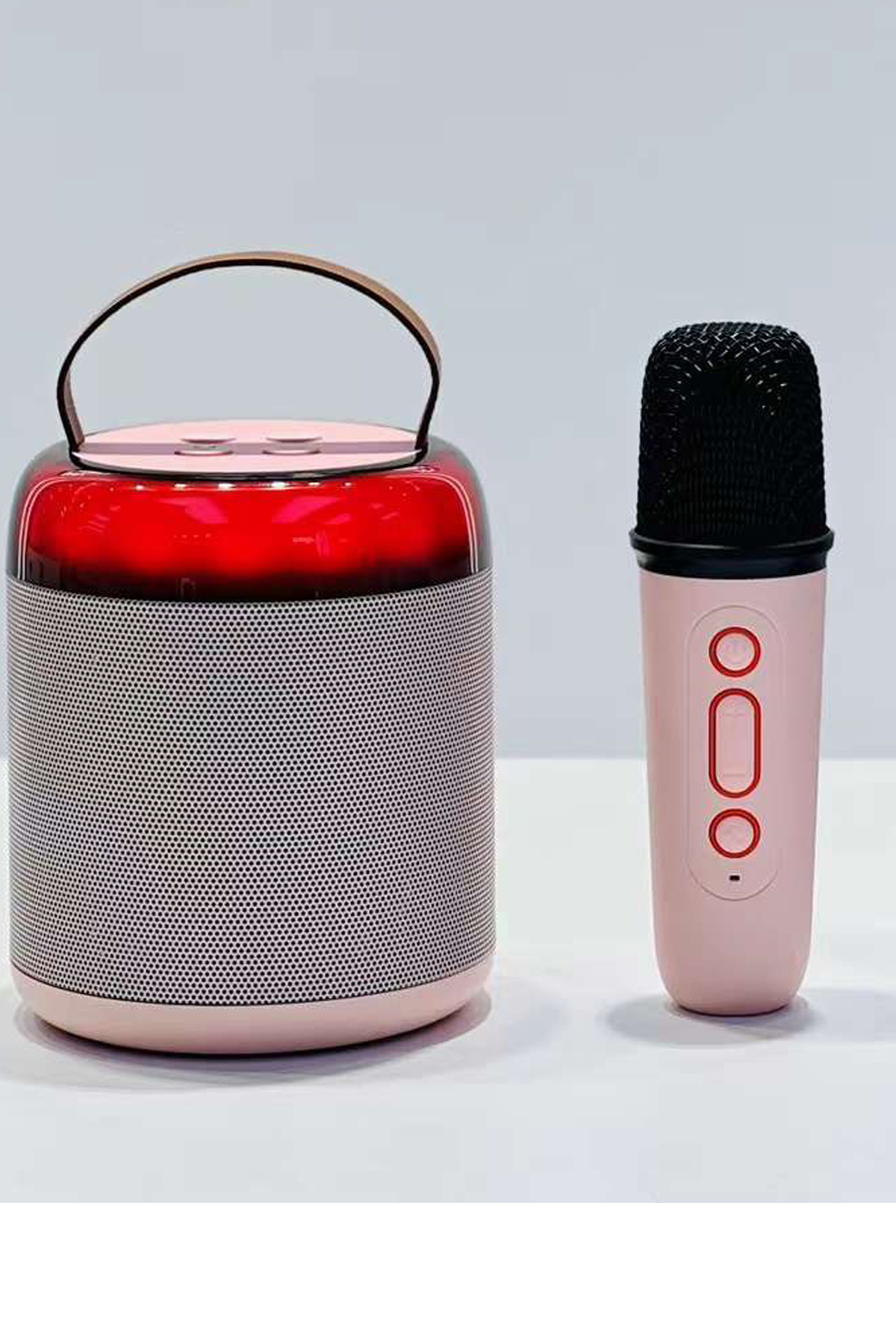 Vothoon K12 Kablosuz Karaoke Mikrofon Taşınabılır Bluetooth Pembe