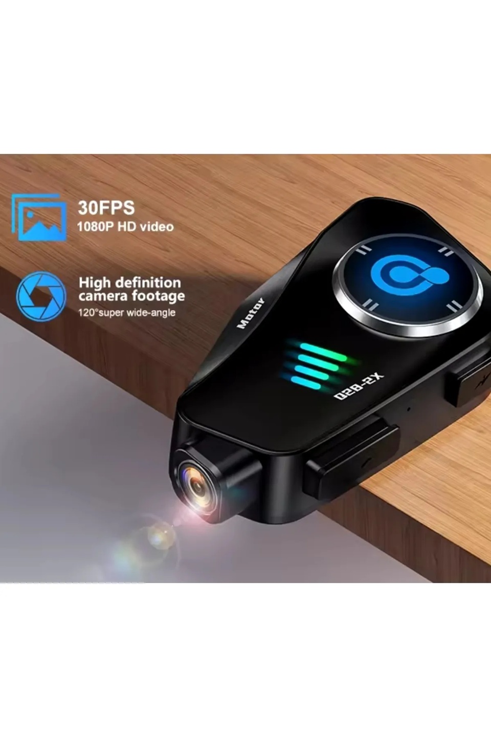 Q28 2X 2 Eşleşmeli Motosiklet Kask Bluetooth Kulaklık 1080p Kamera Su Geçirmez Intercom